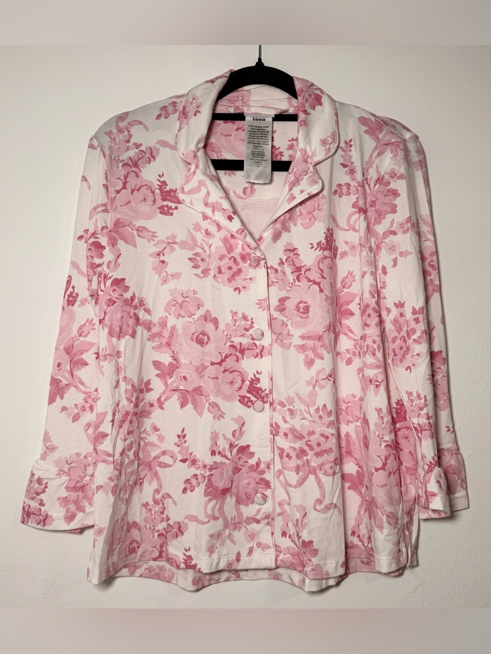 Pottery Barn Teen Love Shack Fancy Flannel Pajamas Pink size XS